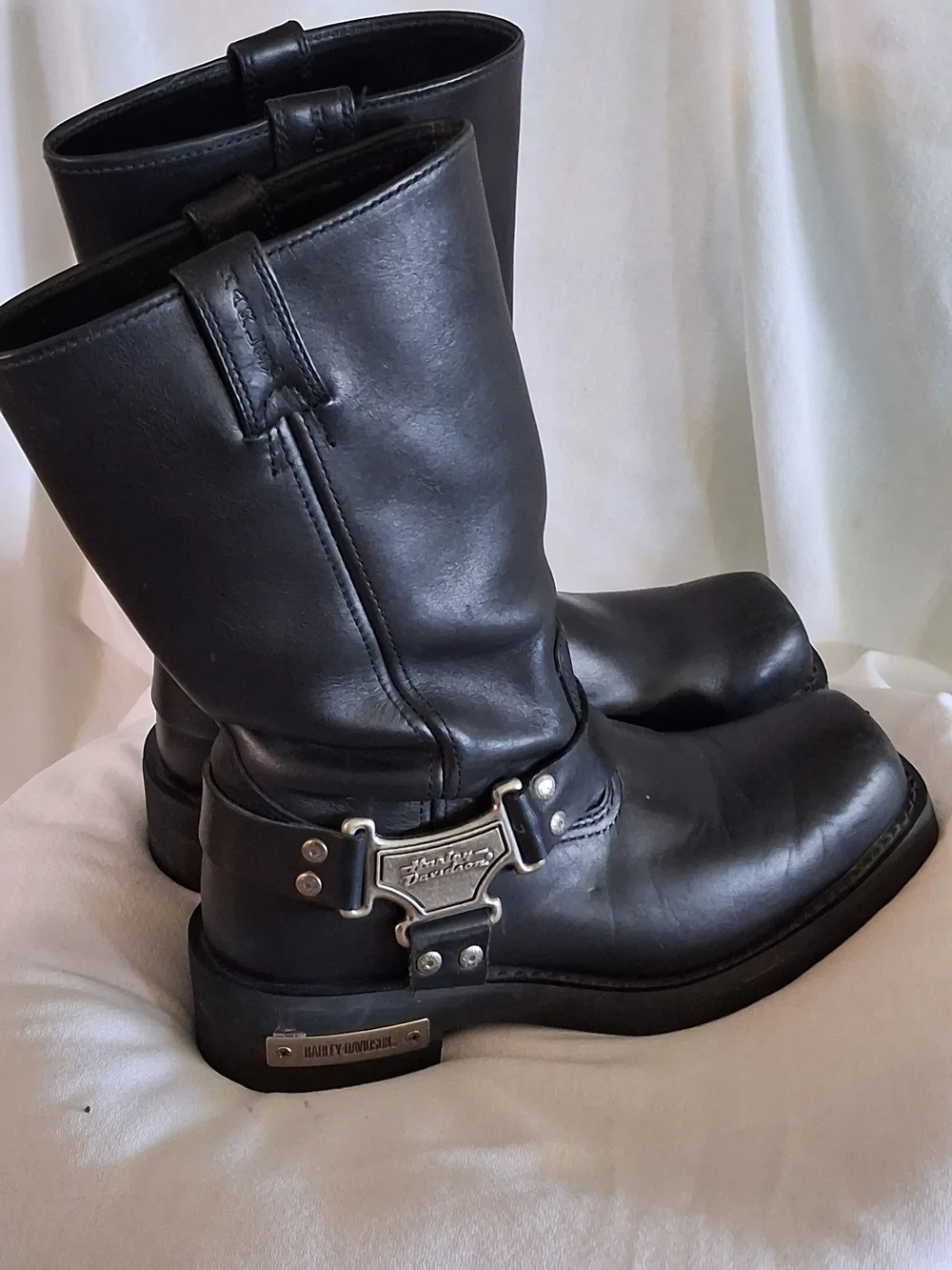 Harley Davidson 91345 Leather Mega Harness Motorcycle Boots Men's Size 9.5